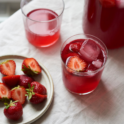 How to make Hibiscus, Rhubarb & Strawberry Iced Tea
