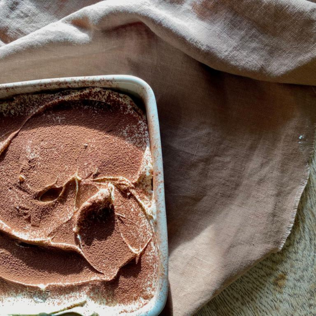 Baking with tea // Rooibos, stem ginger and prune ‘tea’ramisu