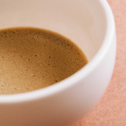 Whisked Hojicha powder using a Matcha Whisk.