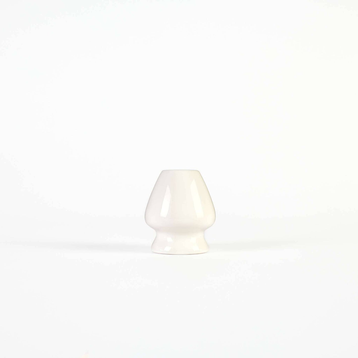 A whisk stand for the whisk to prepare Hojicha Powder like matcha