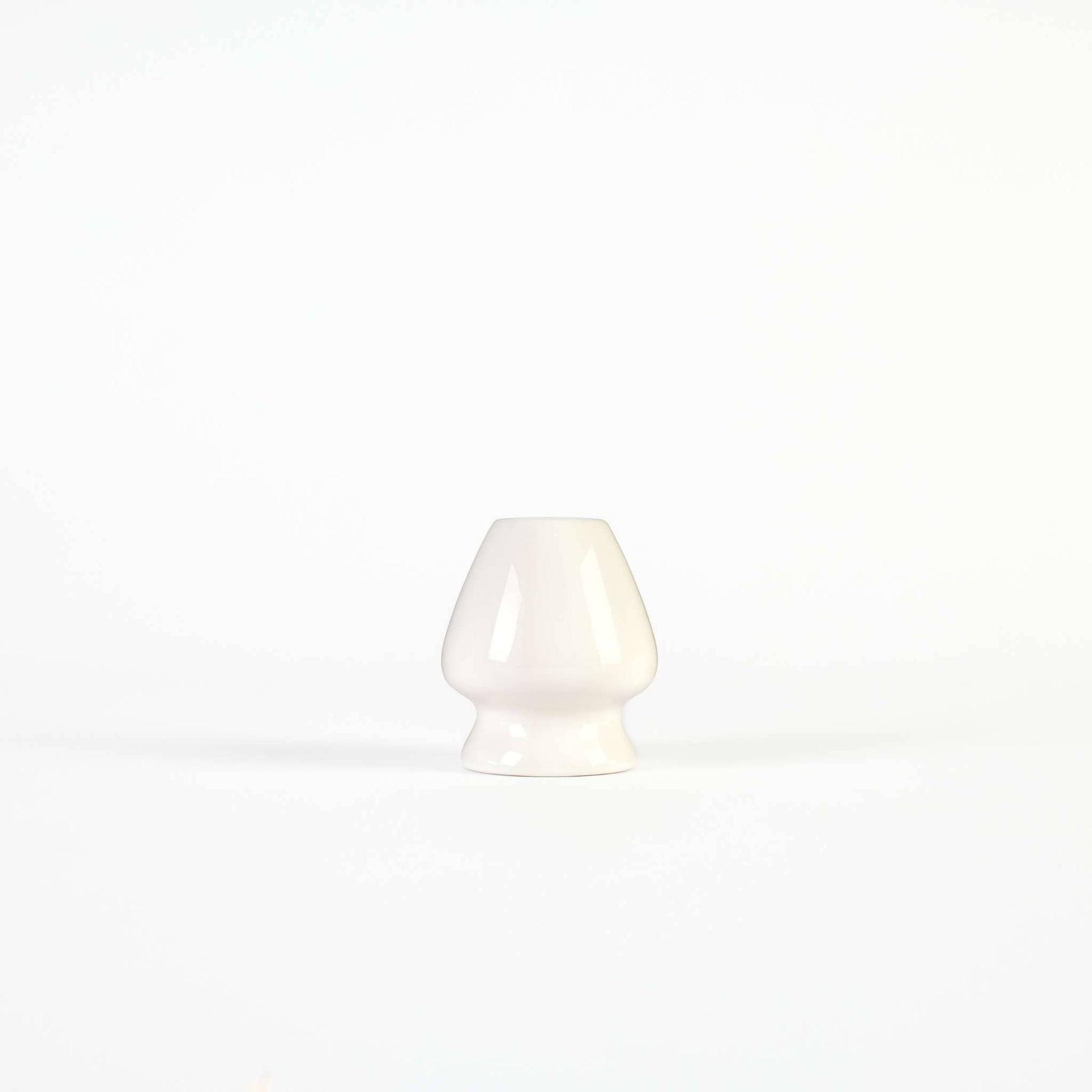 A whisk stand for the whisk to prepare Hojicha Powder like matcha