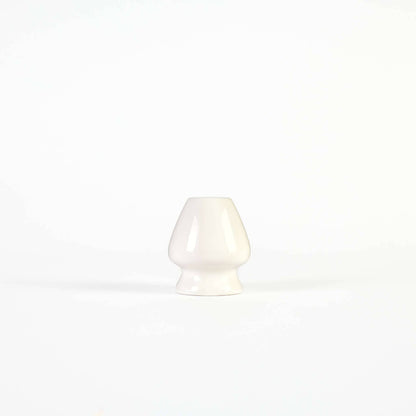 A whisk stand for the whisk to prepare Hojicha Powder like matcha