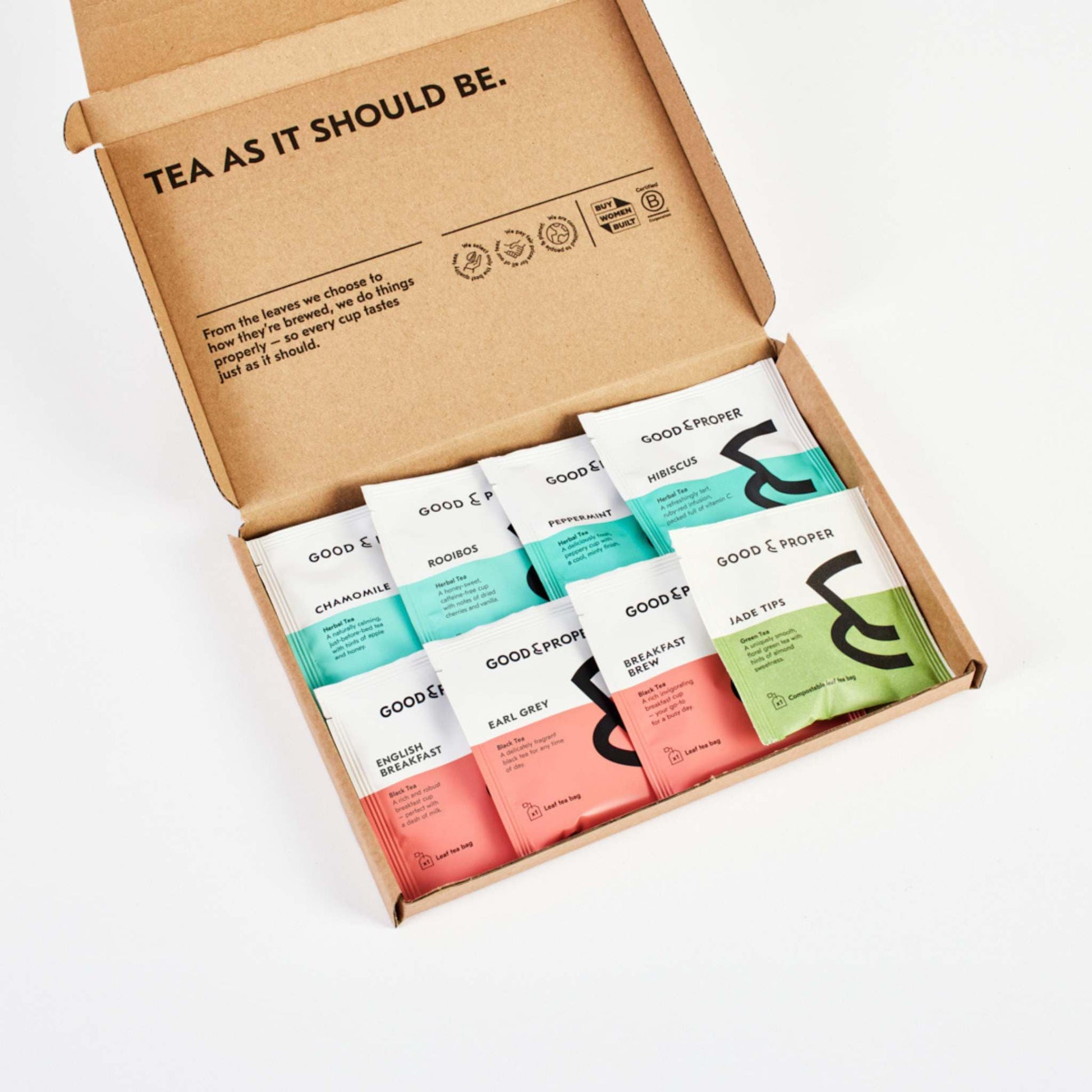 Tasting selection of all of our best selling teas. Sample box delivered straight through your letterbox.